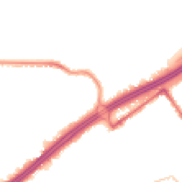 Night-time road noise heatmap for BH8 8SX