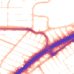 Daytime road noise heatmap for BH8 8TA