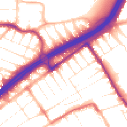 Daytime road noise heatmap for BH8 9AA