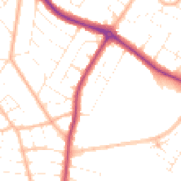 Daytime road noise heatmap for BH8 9BS