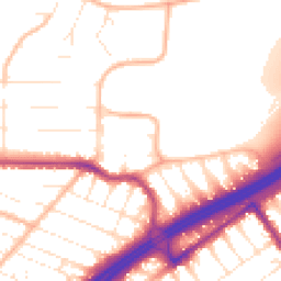 Daytime road noise heatmap for BH8 9BW