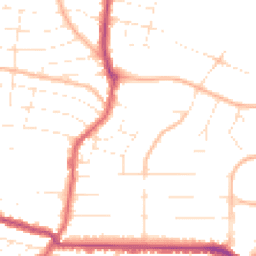 Daytime road noise heatmap for BH8 9EN