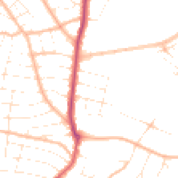 Daytime road noise heatmap for BH8 9HP