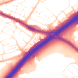 Daytime road noise heatmap for BH8 9LL