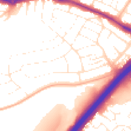 Daytime road noise heatmap for BH8 9NG