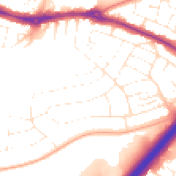 Daytime road noise heatmap for BH8 9NN