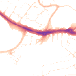 Daytime road noise heatmap for BH8 9PP