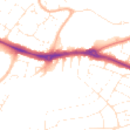 Daytime road noise heatmap for BH8 9PQ