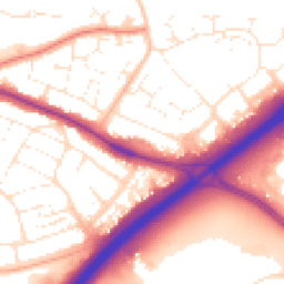 Daytime road noise heatmap for BH8 9TP