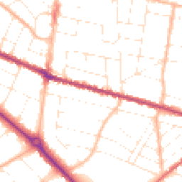 Daytime road noise heatmap for BH9 1AN