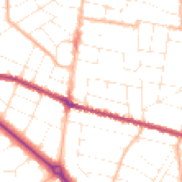 Daytime road noise heatmap for BH9 1AU