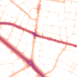 Daytime road noise heatmap for BH9 1AW
