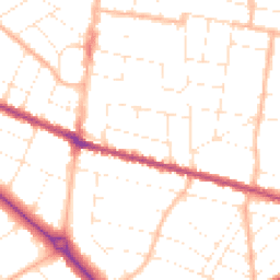 Daytime road noise heatmap for BH9 1AX