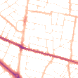 Daytime road noise heatmap for BH9 1BD