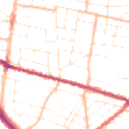 Daytime road noise heatmap for BH9 1DA
