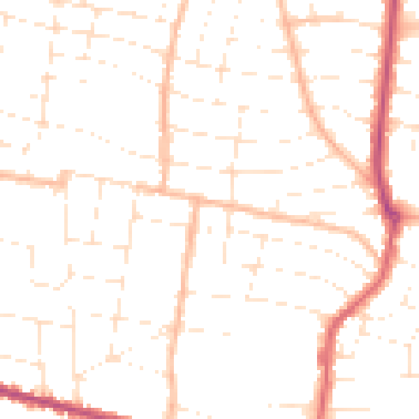 Daytime road noise heatmap for BH9 1DY