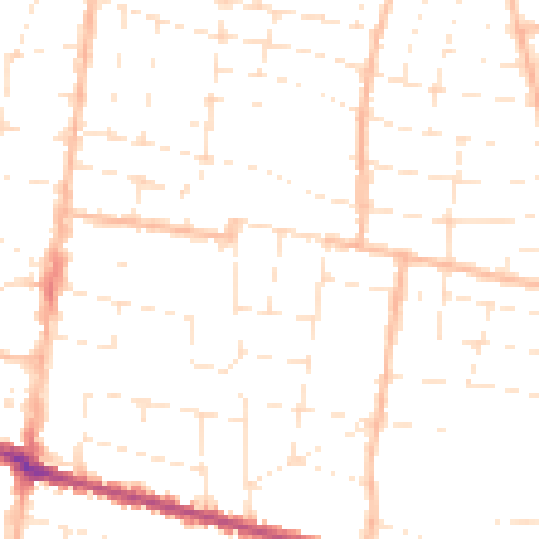 Daytime road noise heatmap for BH9 1JG