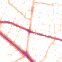Daytime road noise heatmap for BH9 2AB