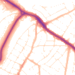 Daytime road noise heatmap for BH9 2BZ