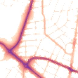 Daytime road noise heatmap for BH9 2LD