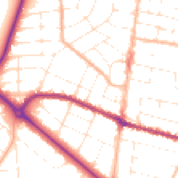 Daytime road noise heatmap for BH9 2LW