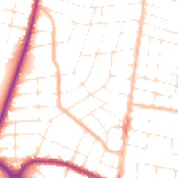 Daytime road noise heatmap for BH9 2QW