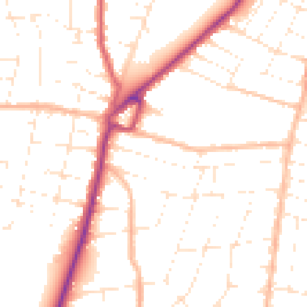 Daytime road noise heatmap for BH9 2SE