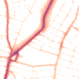 Daytime road noise heatmap for BH9 2SS