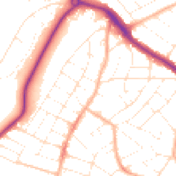 Daytime road noise heatmap for BH9 2XQ