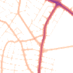 Daytime road noise heatmap for BH9 3BX