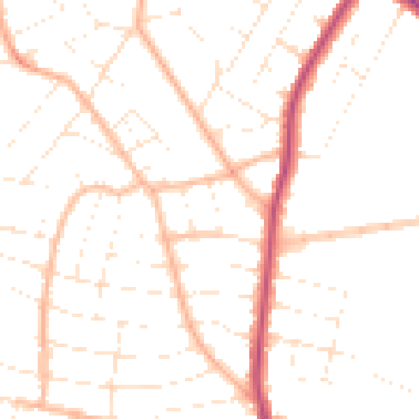 Daytime road noise heatmap for BH9 3DP
