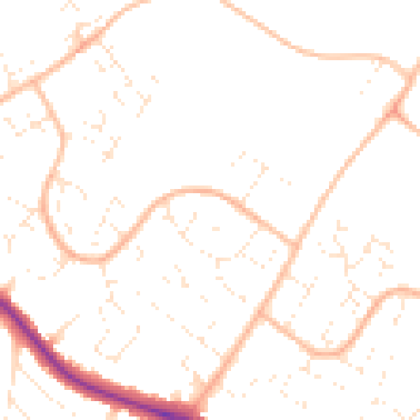 Daytime road noise heatmap for BH9 3PS