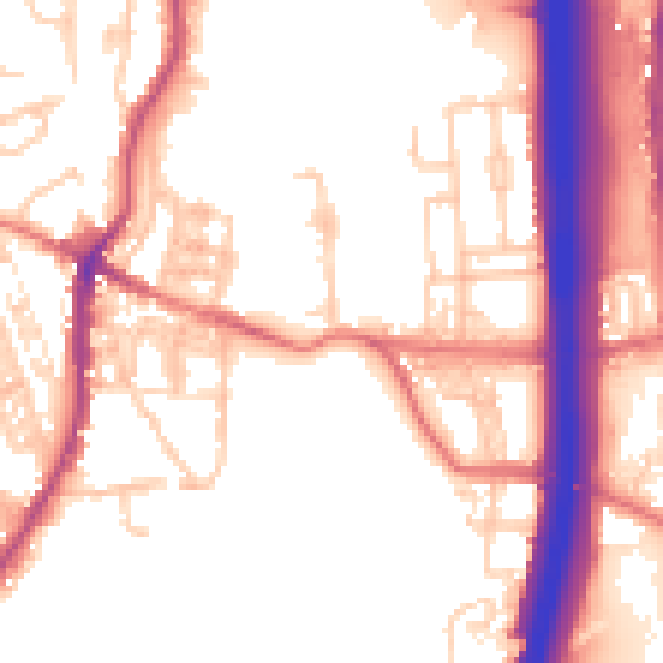 Daytime road noise heatmap for BL0 0AA