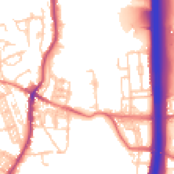 Daytime road noise heatmap for BL0 0AD