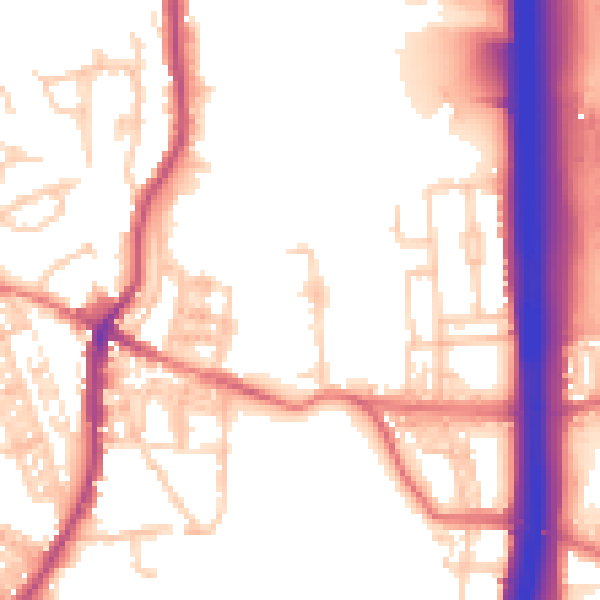 Daytime road noise heatmap for BL0 0AH