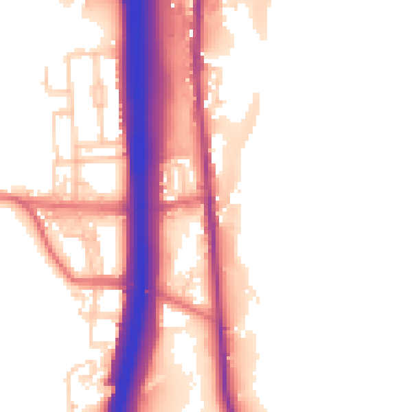Daytime road noise heatmap for BL0 0AJ