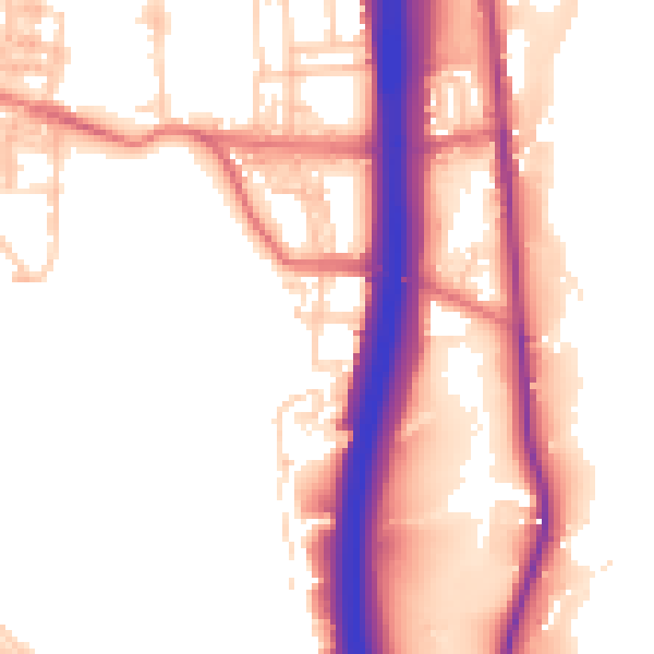 Daytime road noise heatmap for BL0 0AN