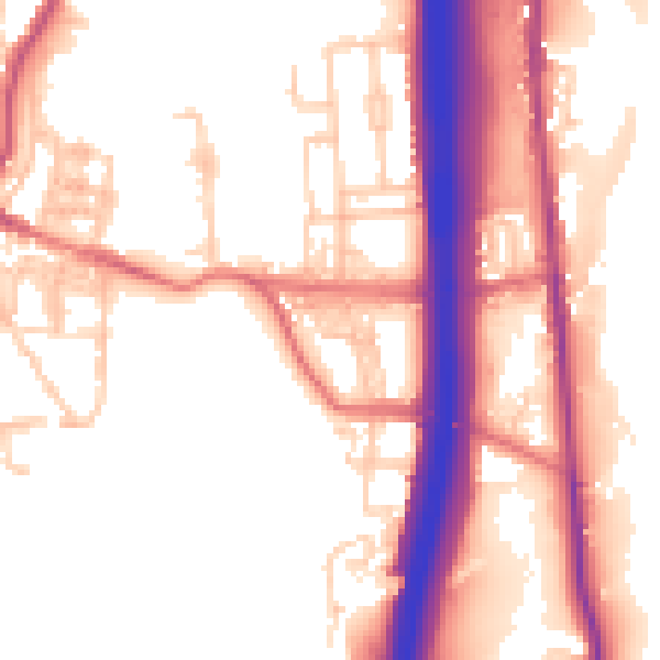 Daytime road noise heatmap for BL0 0AP