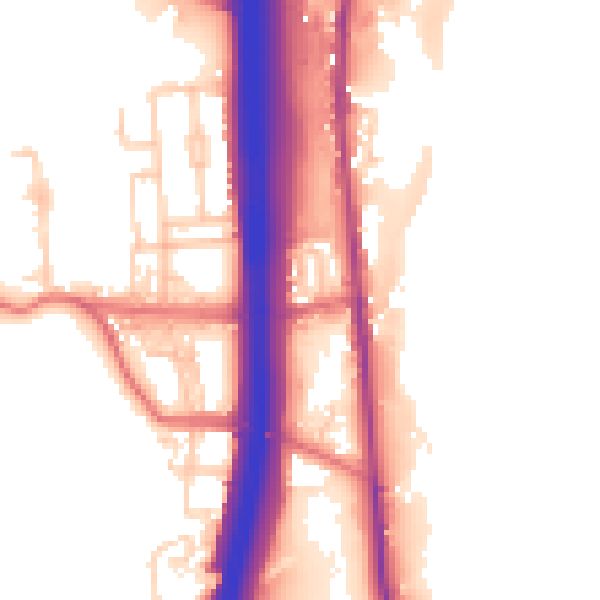 Daytime road noise heatmap for BL0 0AY