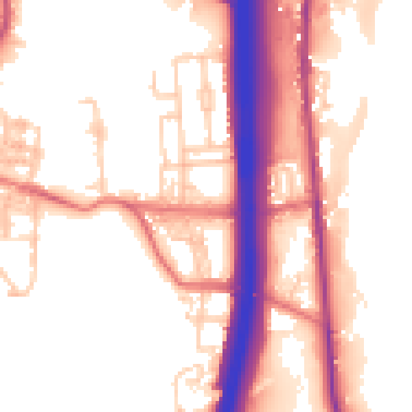 Daytime road noise heatmap for BL0 0AZ