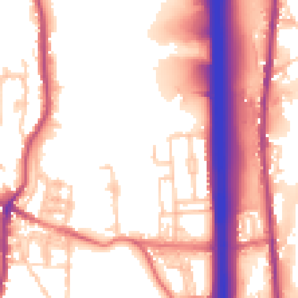 Daytime road noise heatmap for BL0 0BB