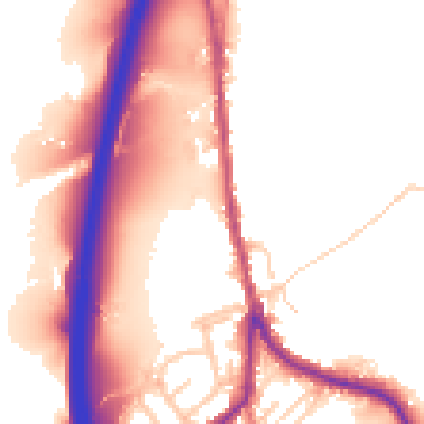 Daytime road noise heatmap for BL0 0BF