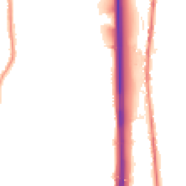 Night-time road noise heatmap for BL0 0BG
