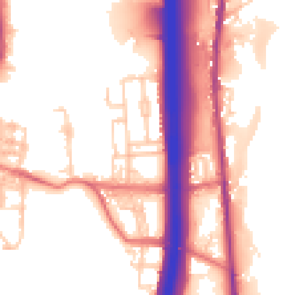 Daytime road noise heatmap for BL0 0BH