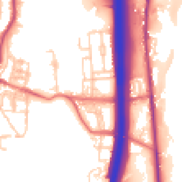 Daytime road noise heatmap for BL0 0BJ
