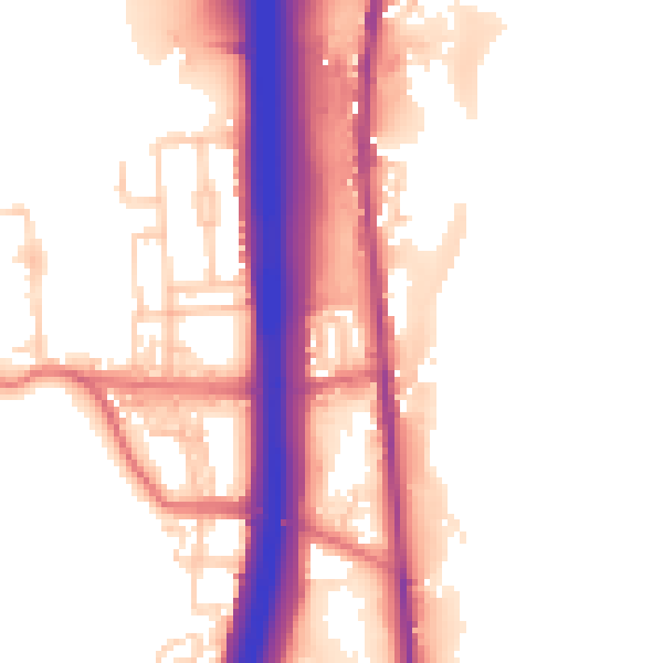 Daytime road noise heatmap for BL0 0BL