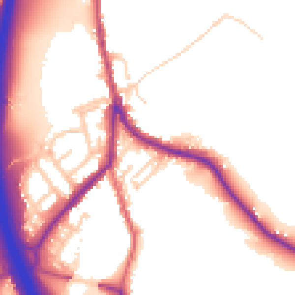 Daytime road noise heatmap for BL0 0BP