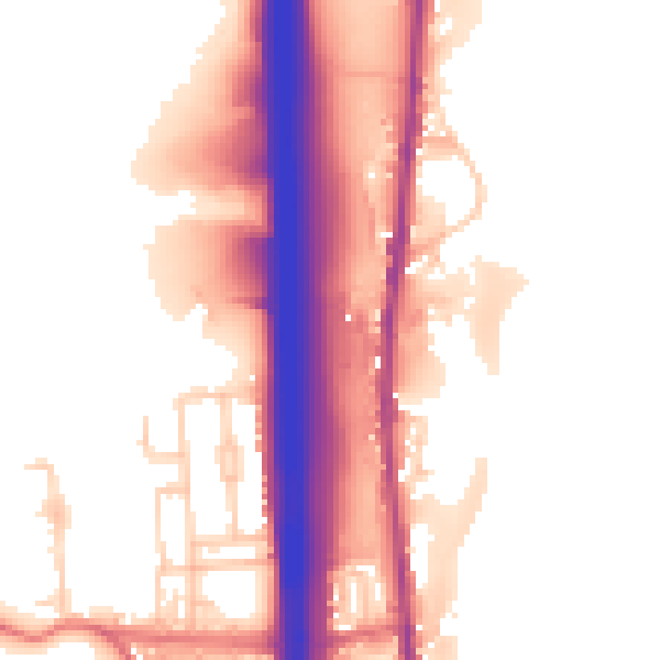 Daytime road noise heatmap for BL0 0BX