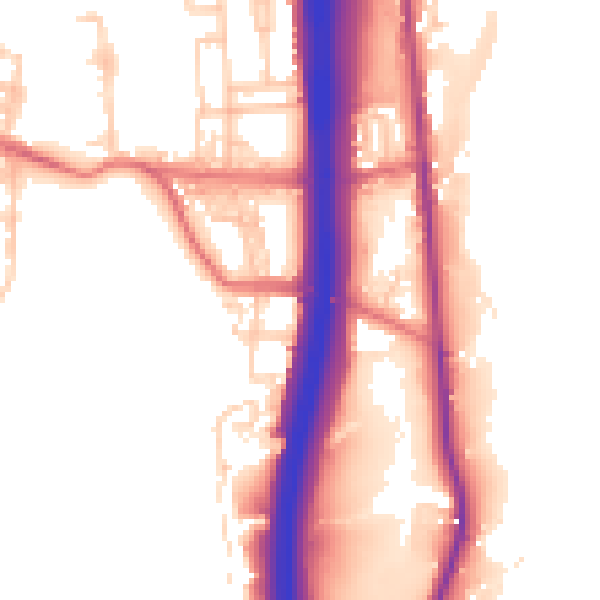 Daytime road noise heatmap for BL0 0BY