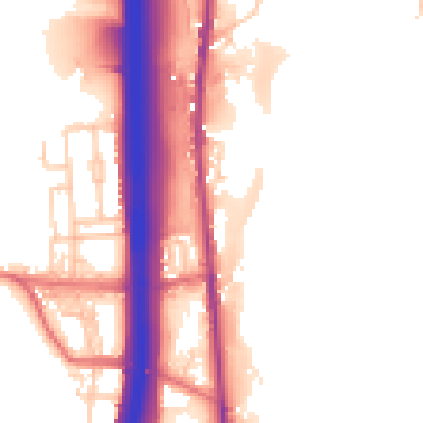 Daytime road noise heatmap for BL0 0DE